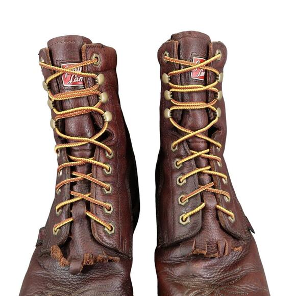 Tony Lama Shoes Mens 10 Boots Work Timber Lace Up Leather Waterproof Utility Mid - Picture 6 of 16
